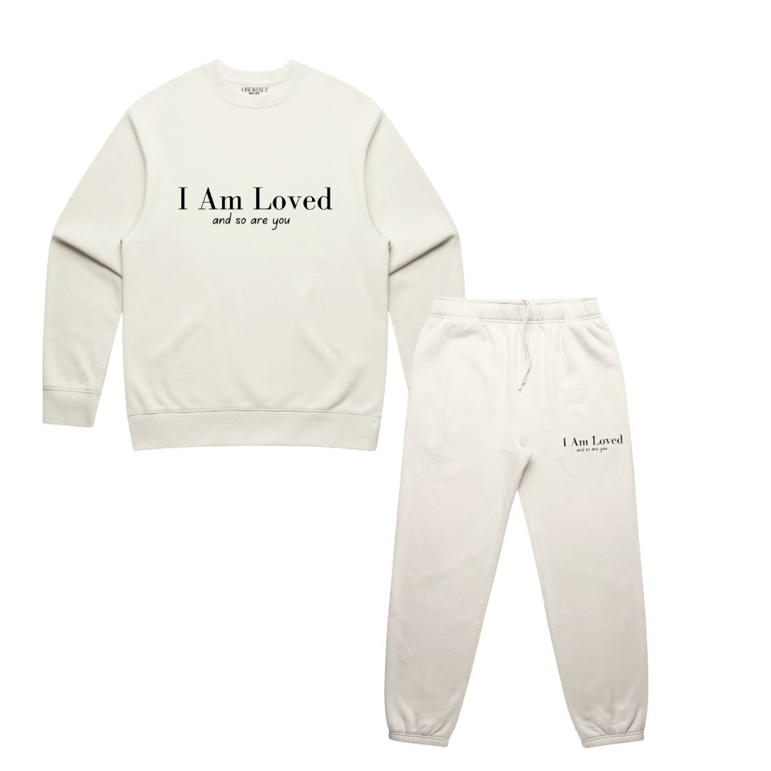 I Am Loved Sweatsuit-White