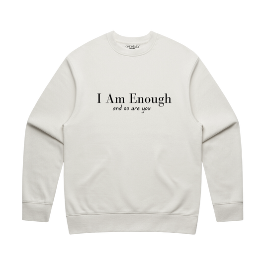 I Am Enough Crewneck- White