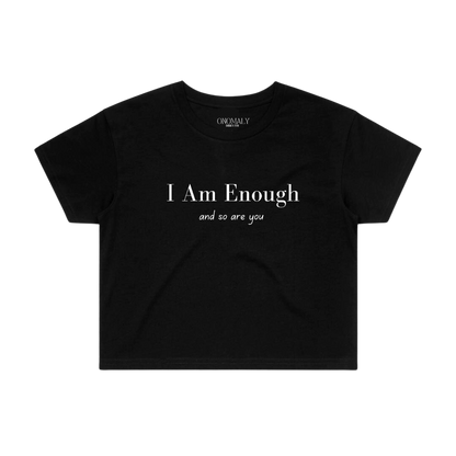 Women's I Am Enough Crop Top - Black