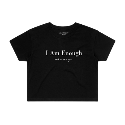 I Am Enough women's crop top - Black