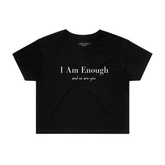 Camiseta Crop I Am Enough - Negro