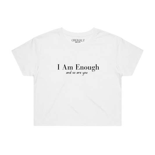 Camiseta Crop I Am Enough - Blanco
