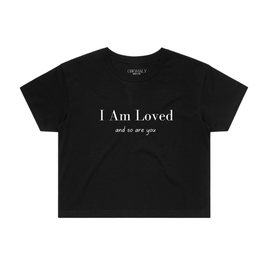 Camiseta Crop I Am Loved - Negro